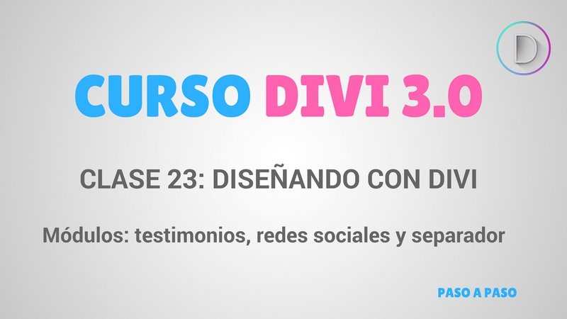 Módulos testimonios redes sociales y separador